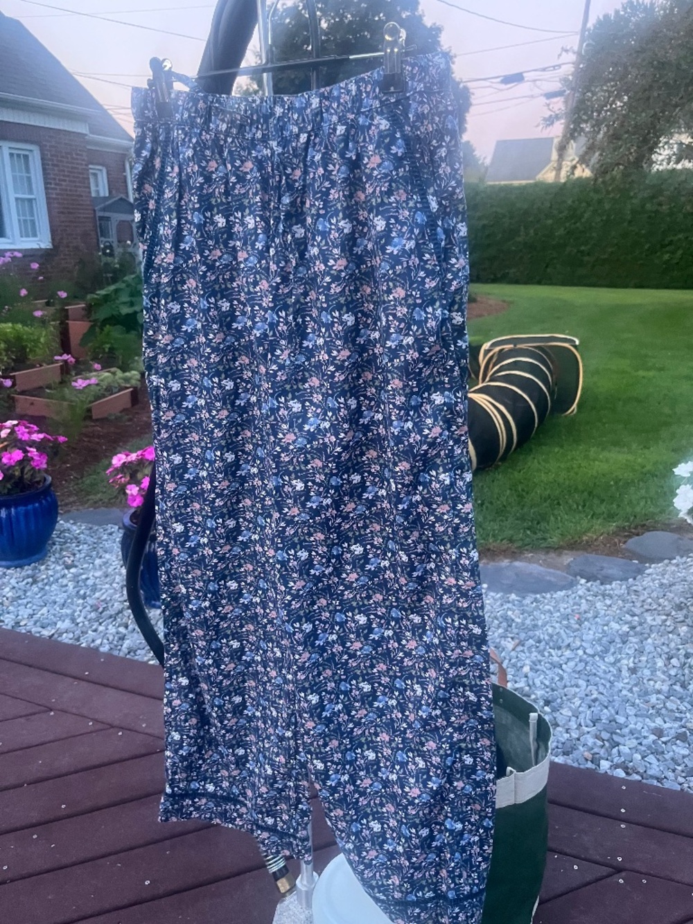 Pact Blue Pajama Pants, M